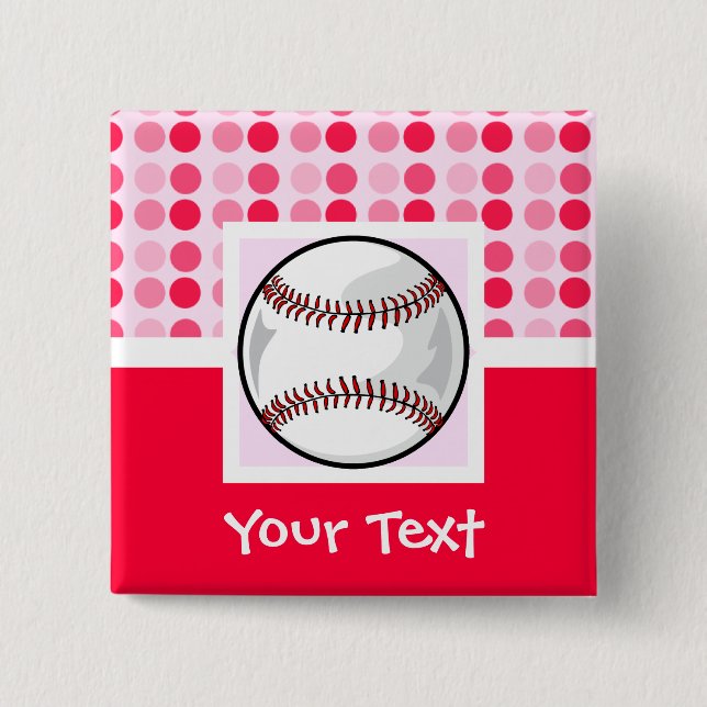 Cute Softball 15 Cm Square Badge (Front)