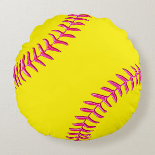 Cute Softball Bedroom Decor Round Softball Pillows