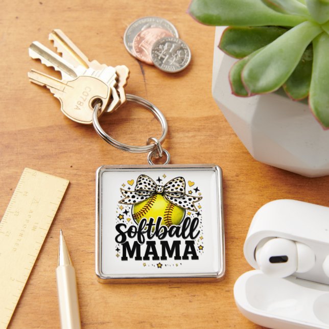 Cute Softball Mama Key Ring (Desk)