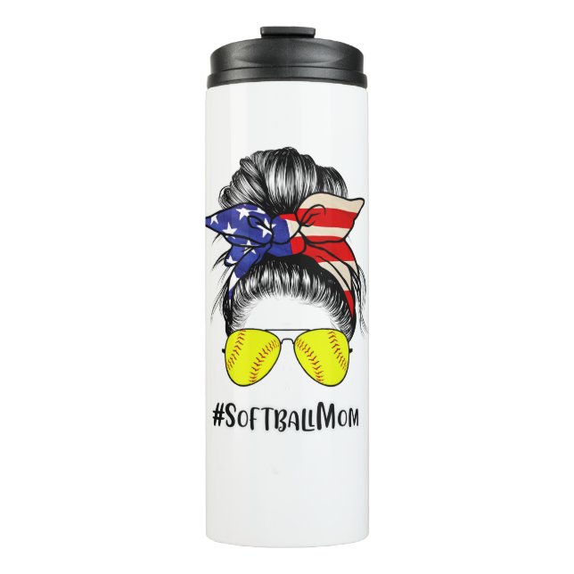 Cute Softball Mum Thermal Tumbler (Front)