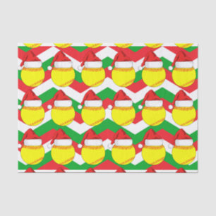 Cute Softball Santa Hat Christmas Tissue Paper