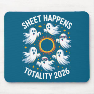 Cute Solar Eclipse Ghost Sheet Happens Mouse Mat