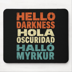 Cute Solar Eclipse Hello Darkness Multilingual Mouse Mat
