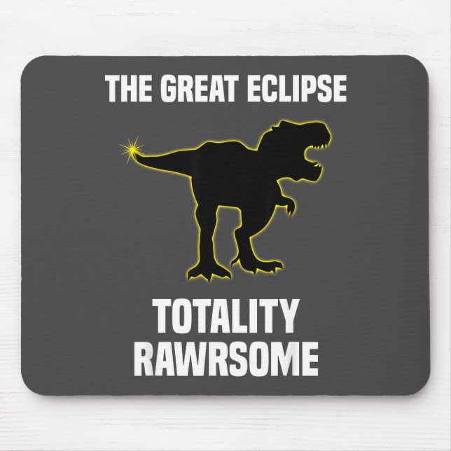 Cute Solar Eclipse Rex Dinosaur Total Mouse Mat (Front)