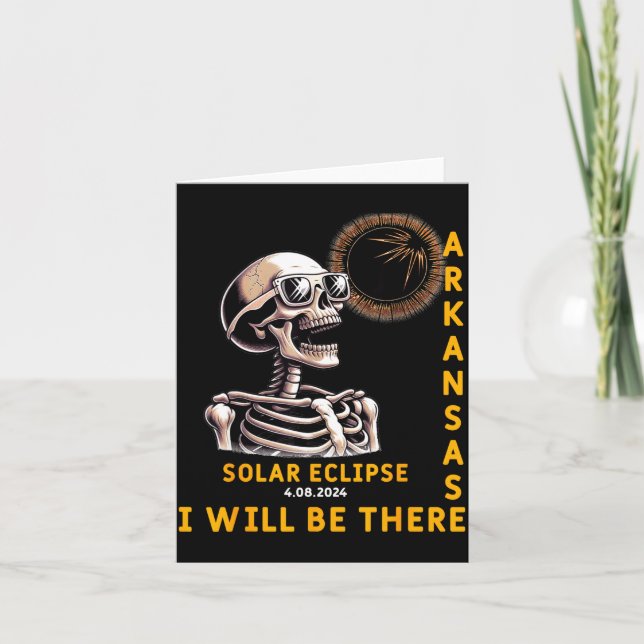 Cute Solar Eclipse Skeleton Arkansas Will Card (Front)