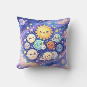 Cute Solar System Planets and Sun Decorative Pillo Cushion