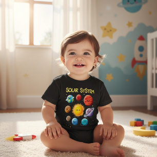 Cute Solar System Planets Toddler Baby T-Shirt