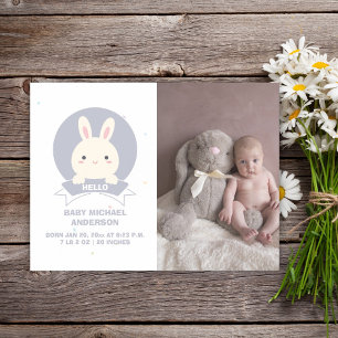 Cute Some Bunny Baby Photo Birth Announcement