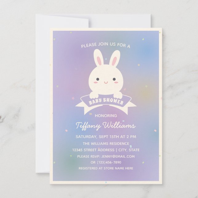 Cute Some Bunny Elegant Gender Neutral Baby Shower Invitation (Front)