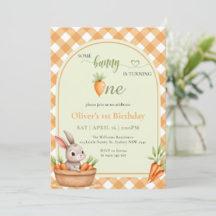 Cute Some Bunny Is Turning One First Birthday Invitation