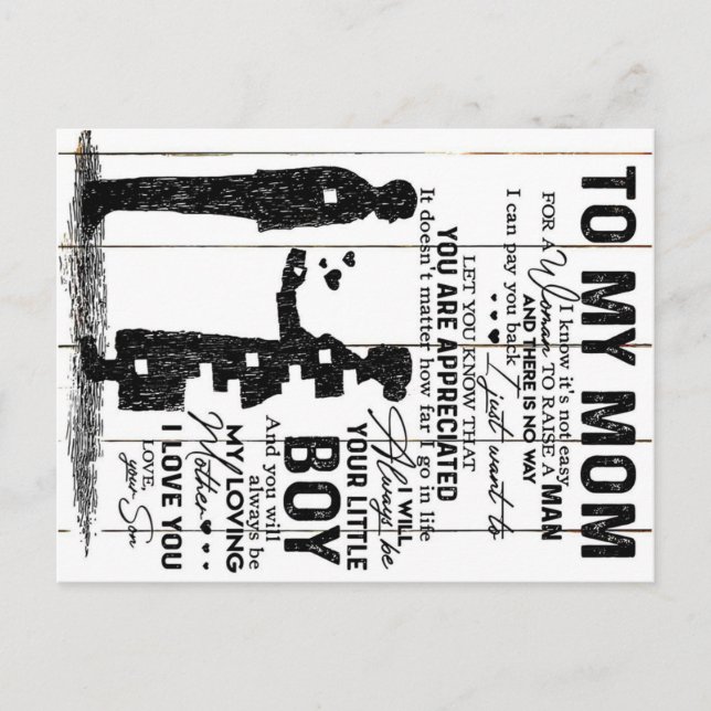 Cute Son To My Mom Gift | Lovely Family Gift Announcement Postcard (Front)