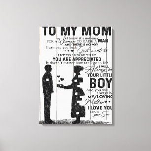 Cute Son To My Mum Gift Lovely Family Gift Canvas Print