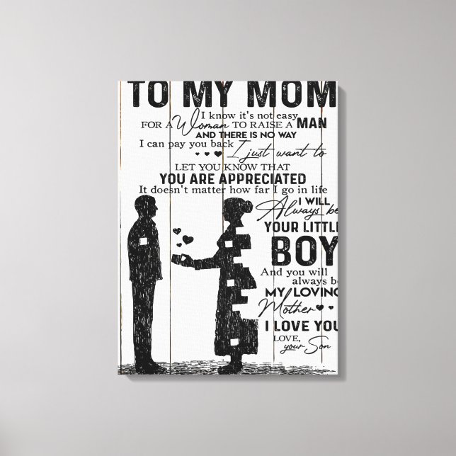Cute Son To My Mum Gift | Lovely Family Gift Canvas Print (Front)