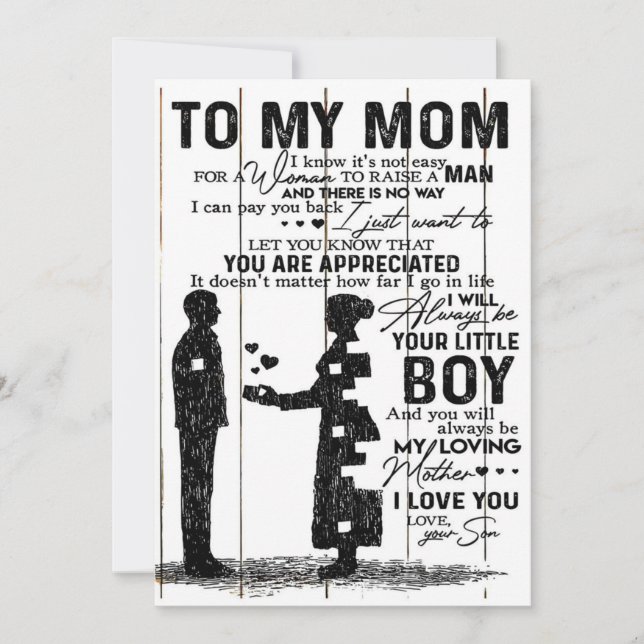 Cute Son To My Mum Gift | Lovely Family Gift Holiday Card (Front)