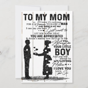 Cute Son To My Mum Gift Lovely Family Gift Holiday Card