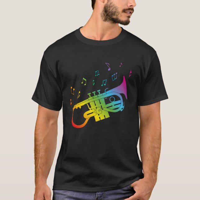 Cute Soprano Cornet player gay musicians LGBTQ+ ga T-Shirt (Front)