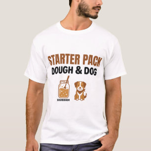 Cute Sourdough Starter Pack Dough And Dog T-Shirt