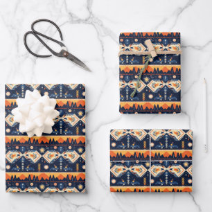 Cute Southwestern Boho tiled party  Wrapping Paper Sheet