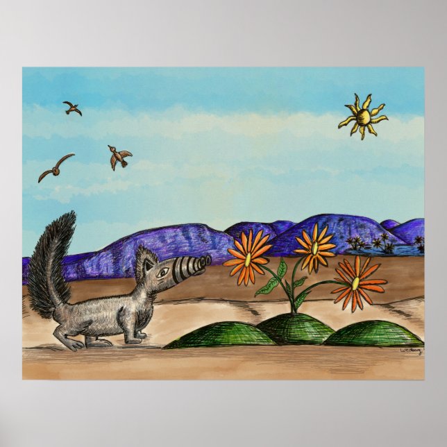Cute Southwestern Country Desert Animal Kids Poster (Front)