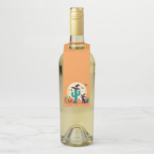 Cute, southwestern Halloween desert/cactus Bottle Tag