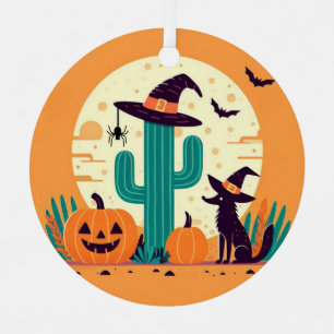 Cute, southwestern Halloween desert/cactus Metal Tree Decoration