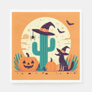 Cute, southwestern Halloween desert/cactus Napkin