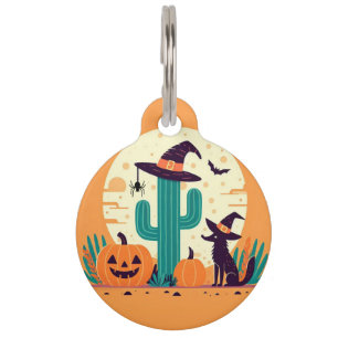 Cute, southwestern Halloween desert/cactus Pet Tag