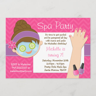Cute Spa Birthday Party Invitation