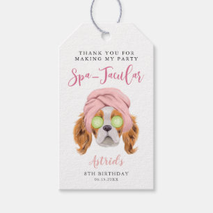 Cute Spa Dog Birthday Party Thank You Gift Tags