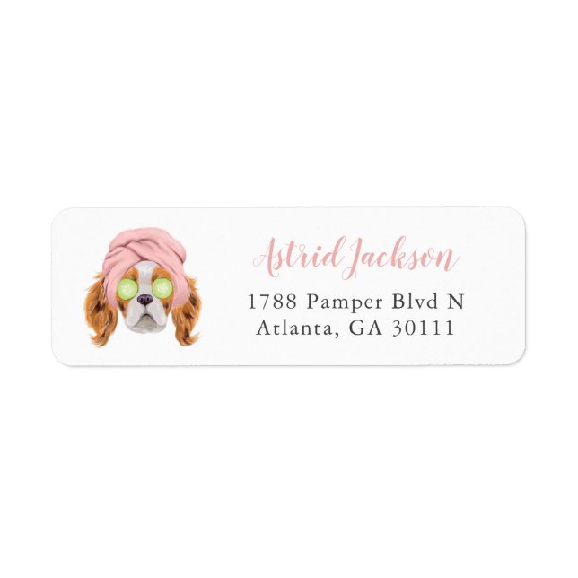 Cute Spa Dog Return Address (Front)