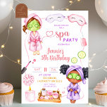 Cute Spa party Girl Birthday  Invitation<br><div class="desc">Cute Spa party Girl Birthday Invitation,  Sleepover Pamper Party Kids Birthday Invite,  Editable Kids Manicure Pedicure Birthday</div>
