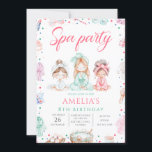 Cute Spa Party Girls Birthday Invitation<br><div class="desc">For more advanced customisation of this design,  simply select the "Customise It" button above!</div>