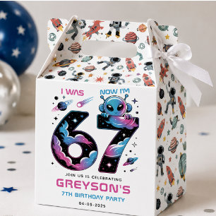 Cute Space 7th Birthday Six & Seven Year Old Favour Box