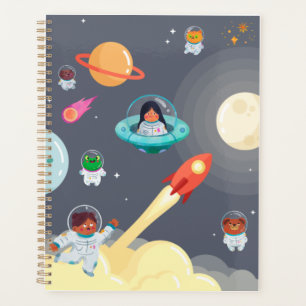 Cute Space Adventure Astronaut Kids & Animals Il Planner
