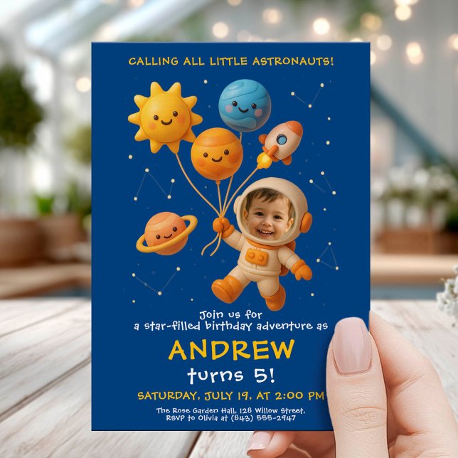 Cute Space Astronaut Birthday Card (Creator Uploaded)