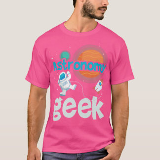 Cute Space Astronaut Cartoon Astronomy Geek Galaxy T-Shirt