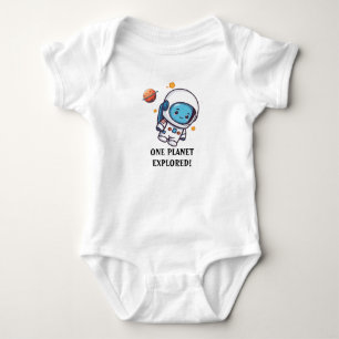 Cute Space Astronaut One Month Baby Bodysuit