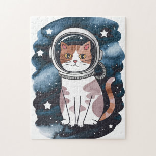 Cute Space Cat Astronaut Jigsaw Puzzle