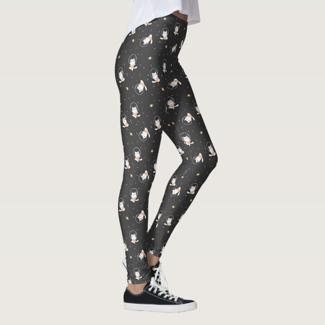 Cute space cat pattern leggings (Right)
