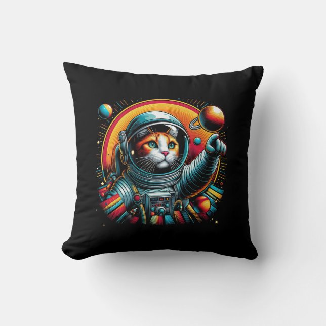 Cute space cat pillow! cushion (Front)