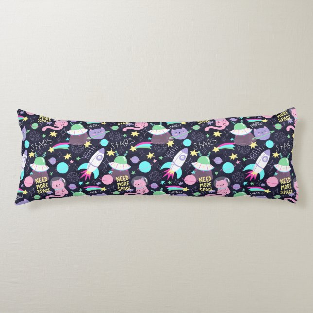 Cute Space Cats Body Cushion (Front)