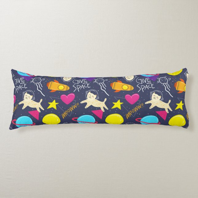 Cute Space Cats Body Cushion (Front)