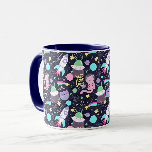 Cute Space Cats Mug (Front Left)