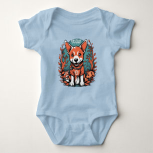 Cute space dog astronaut puppy  T-Shirt Baby Bodysuit
