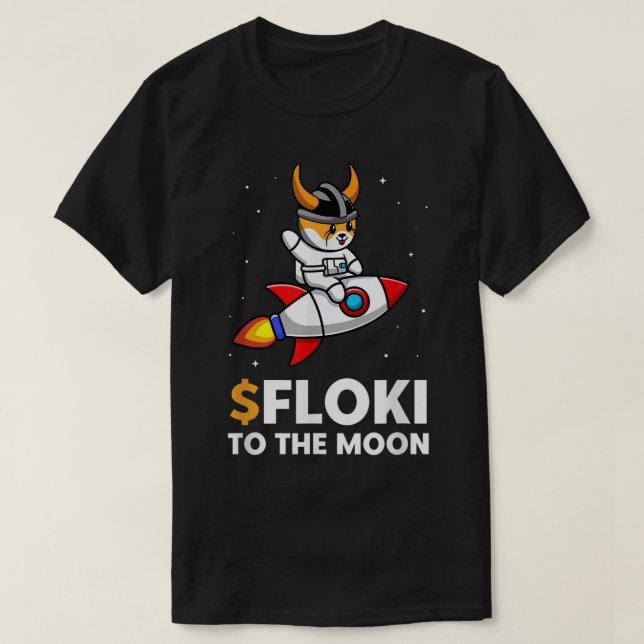 Cute Space Dog Rocket Meme Design T-Shirt (Design Front)
