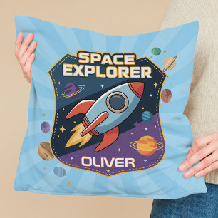 Cute Space Explorer Badge Cushion