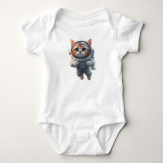 cute space explorer Cat Baby Bodysuit