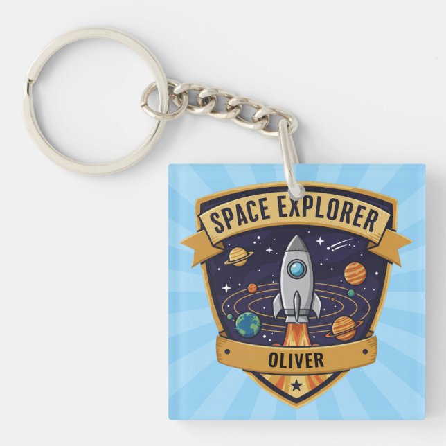Cute Space Explorer Key Ring (Front)