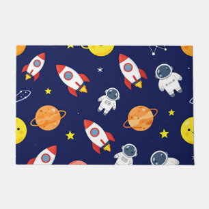 Cute Space Explorer Kids Pattern Doormat