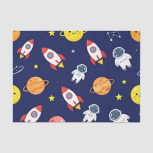 Cute Space Explorer Kids Pattern Tissue Paper